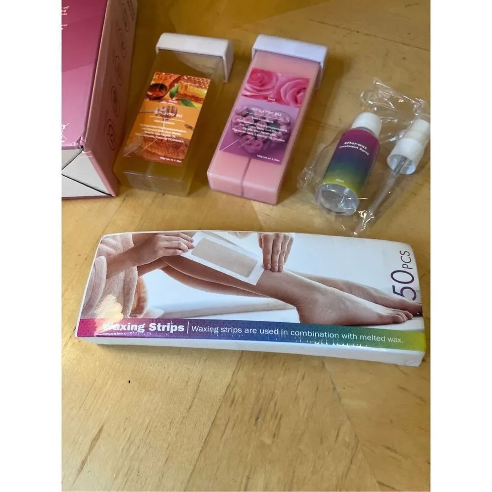 New in Box! Roll On Wax Kit Honey and Rose with 50 Waxing Strips